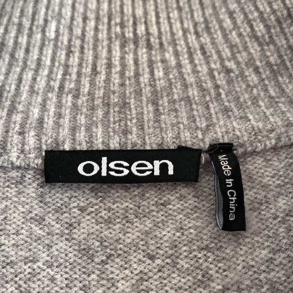 2/$25 Gray Slubby three-quarter zip formal office long sleeve sweater size small - Picture 3 of 10